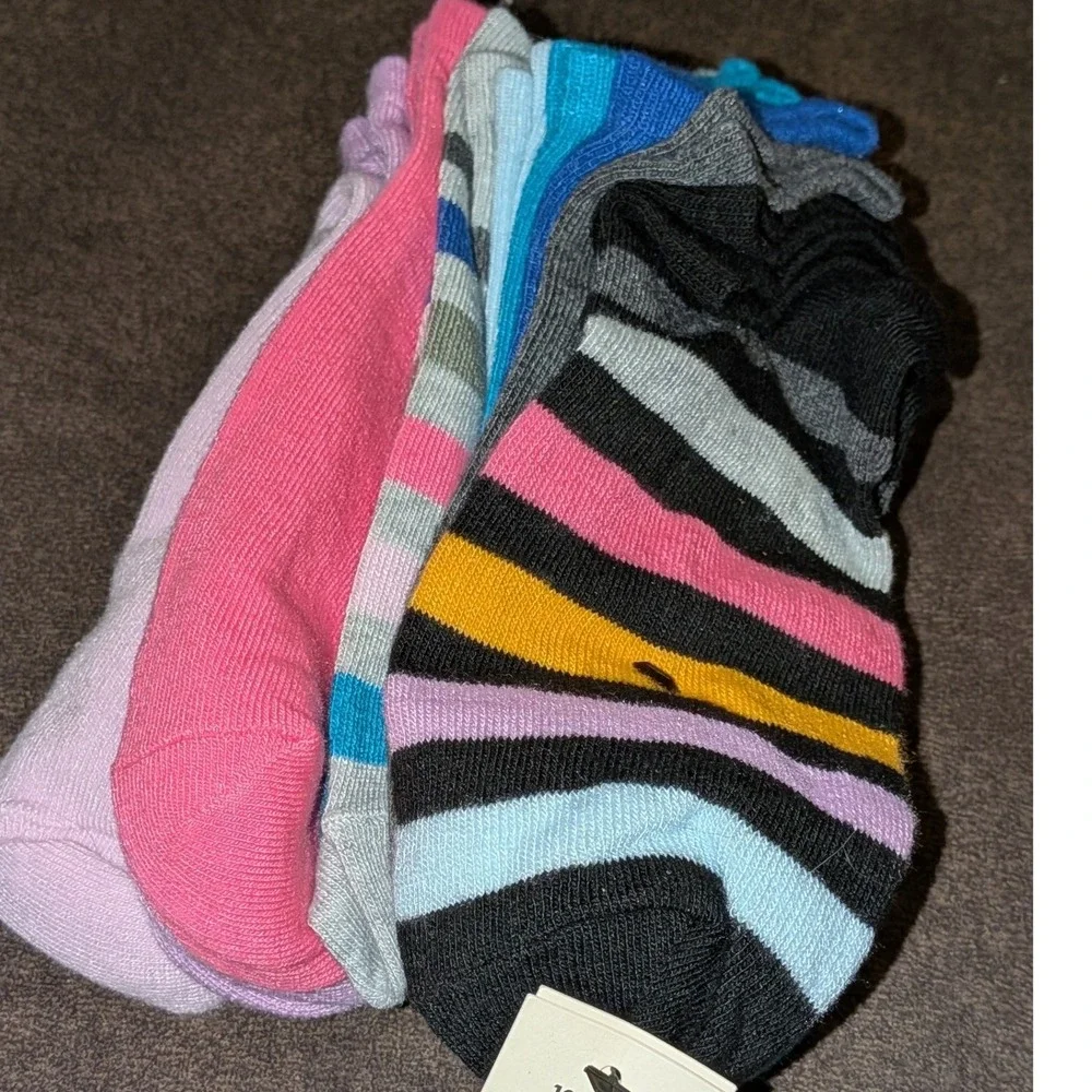 No Boundaries Womens Low Cut Socks 10 Pair Pack Multicolor Shoe Size 4-10